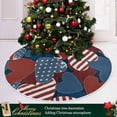 thumbnail image 6 of FMSHPON American Flag Tree Skirt Independence Day Xmas Christmas Tree Skirt Stand Mat for Holiday Party Decoration Indoor Outdoor 48 inches, 6 of 6