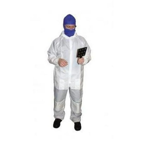 Coster G.L. Ent. 2555 4 Pockets Anti-Static Painter's Protection Pant, Large, White/Blue, Nylon