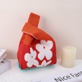 thumbnail image 5 of Unique Bargains 1 Pc Knitted Wrist Bag Flower Letter Gift Bag Red, 5 of 5