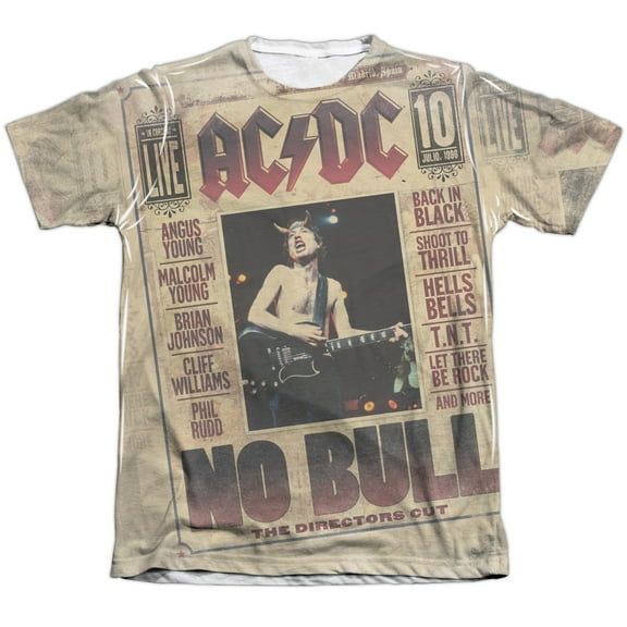 Men's AC/DC No Bull Sublimation T-shirt Medium White
