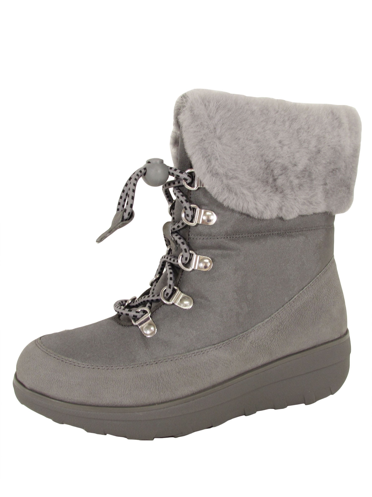 FitFlop - Fitflop Womens Holly Shearling Lace Up Winter Boot Shoes ...