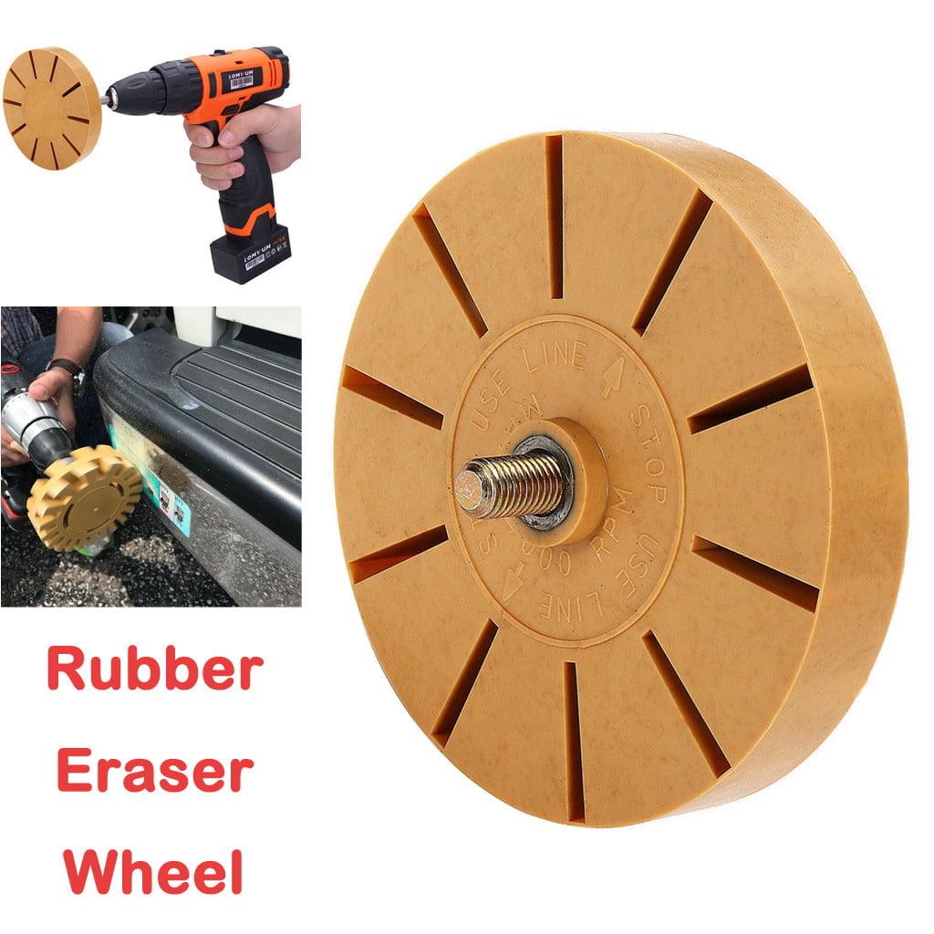 4" Rubber Eraser Wheel Adhesive Sticker Pinstripe Decal Graphic Remover Tool 