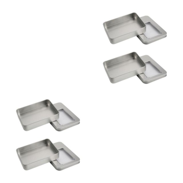 Toystoory Caja de lata de Metal, contenedor de almacenamiento, solución de almacenamiento duradera y portátil, multifuncional, adecuada, media Media ventana 2Conjunto