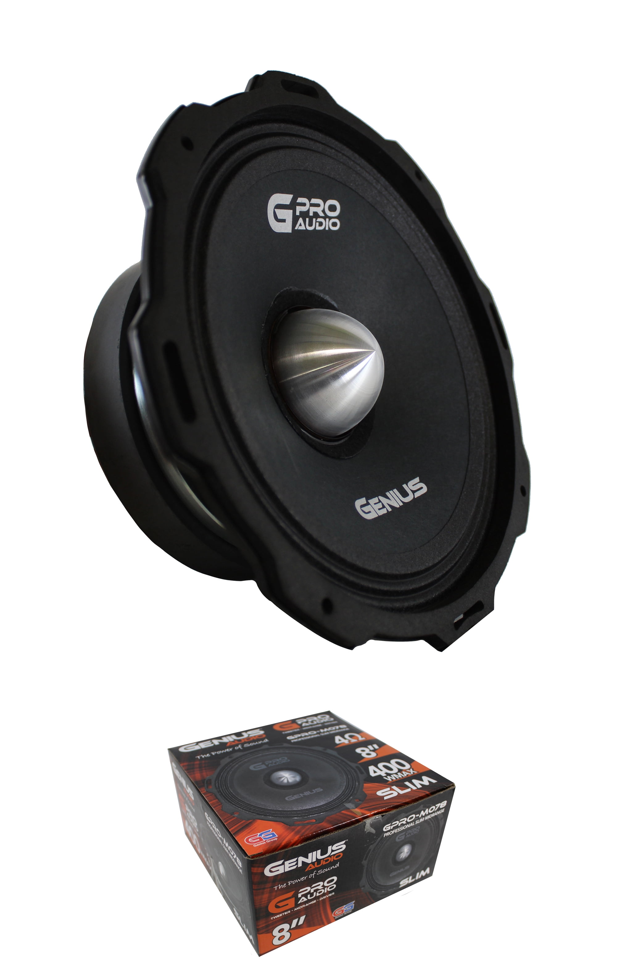 Genius Audio GPROM078 8" Slim 4 Ohm 400W Midrage Car Audio Speaker