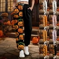 thumbnail image 5 of YDFCWXW Womens Halloween Pajamas Pants Ladies Pumpkins Ghost Pajama Cute Soft Long Bottoms Women Sweatpants Light Yellow, XL, 5 of 7