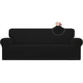 thumbnail image 1 of Nvzi Stretch Loveseat Sofa Slipcovers 1 Piece Couch Covers for Sofa Furniture Protector Full Sofa Covers with Elastic Bottom for Kids and Dog (Medium,Black), 1 of 4