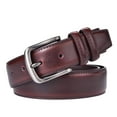 thumbnail image 4 of DEBGFS Ceinture pour Homme Ceinture Habillée en Cuir Véritable Classique Décontractée Ceinture de 1 1/4” de Large avec Boucle à Ardillon Simple, Acajou, 32, 4 of 5