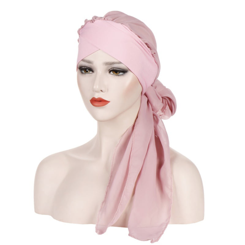 Women Muslim Hijab Cotton Stretch Hat Turban Head Wrap Chemo Bandana Scarf Cap B