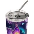 thumbnail image 3 of 20oz Butterfly Gifts for Women, Valentines Day Gifts for Her, Cute Gifts, Coffee Thermos, Coffee Gifts for Women, Purple Rose Butterfly Tumbler Cup, Insulated Travel Coffee Mug with Lid, 3 of 6