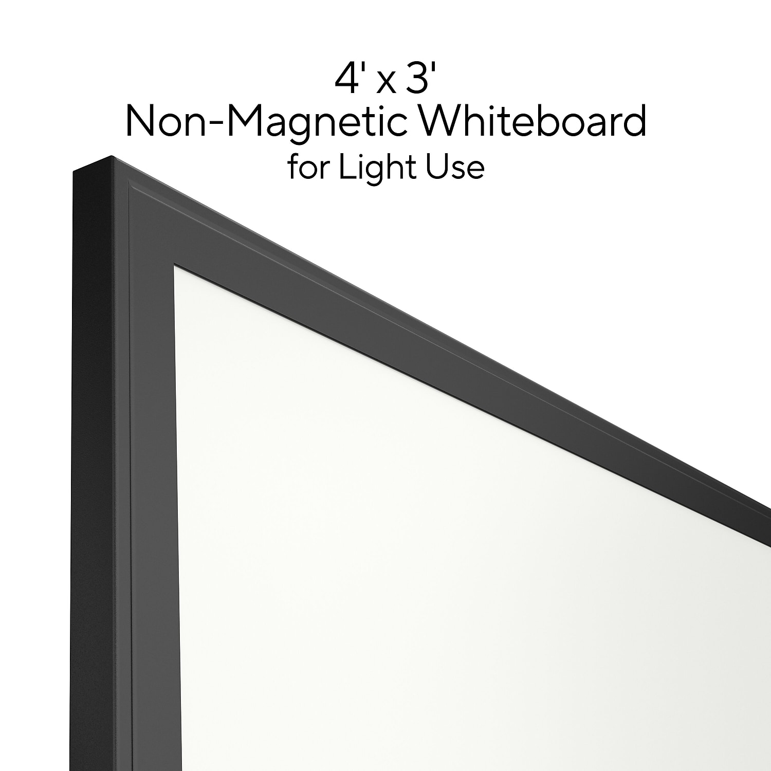 Staples TRU RED Melamine Dry Erase Board Black Frame 4' x 3' (TR59363)