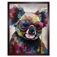 thumbnail image 1 of Koala With Purple Sunglasses Modern Multicoloured Art Print Framed Poster Wall Decor 12x16 inch, 1 of 5