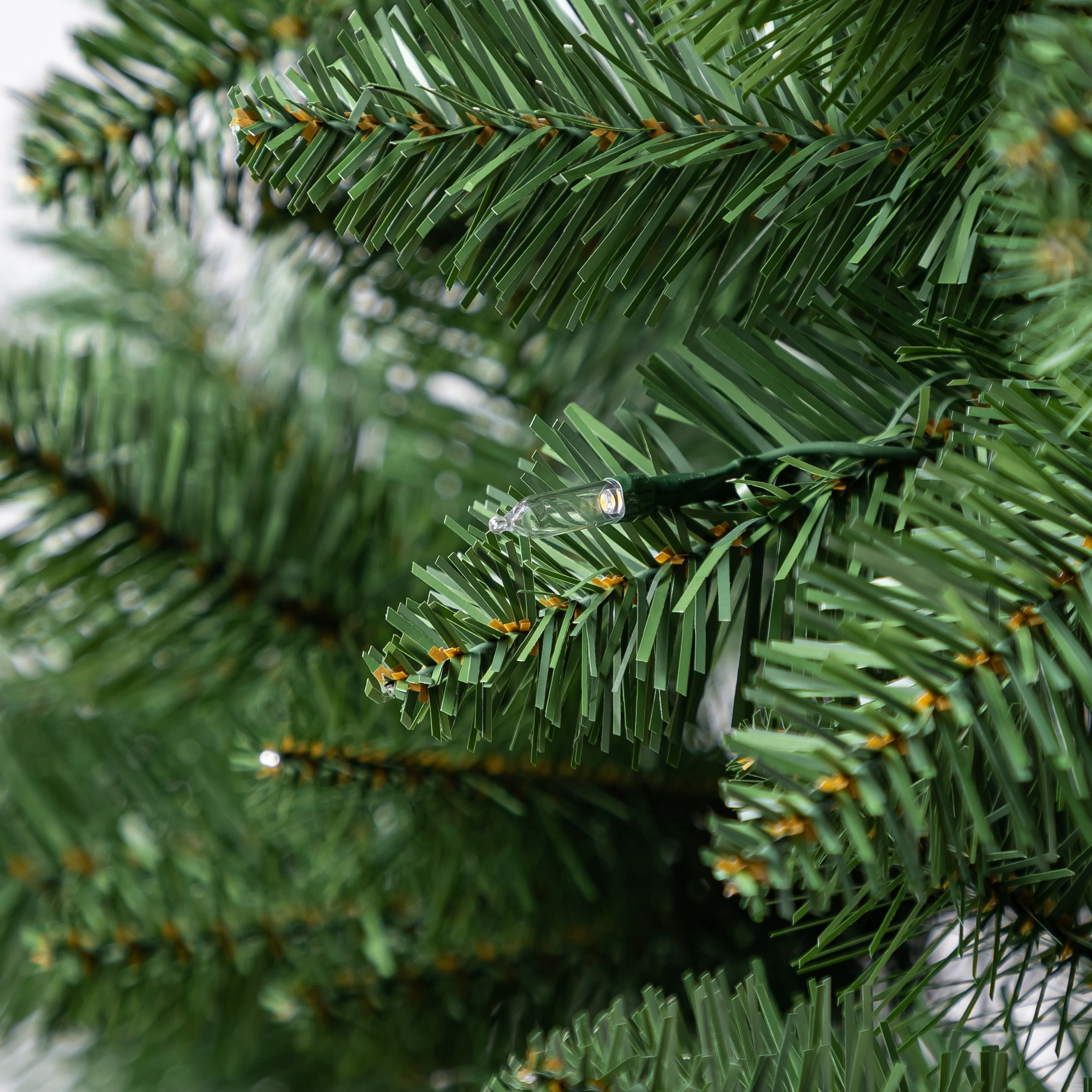 7' Pre-Lit Brinkley Pine Green Artificial Christmas Tree with 250 Warm White LED Lights and Stand, by Holiday Time