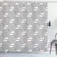 thumbnail image 1 of Ambesonne Geometric Shower Curtain, Diagonal Zigzag Swirl, 69"Wx84"L, Black and White, 1 of 3
