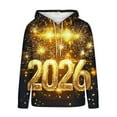 thumbnail image 5 of Happy New Year Celebrations Hoodie for Men Flannel Long Sleeve Sweatshirts Holiday Sweater Outfits, 5 of 5