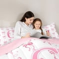 thumbnail image 5 of Manfei Girly Pink Bowknot Design 7-Piece Twin Bedding Sets,Dreamy Princess Style Letter G Alphabet Initial Bedding Comforter Set,Pink Reversible, 5 of 7
