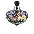 thumbnail image 5 of Radiance Goods Victorian Tiffany-Style Dark Bronze 2 Light Inverted Ceiling Pendant 18" Wide, 5 of 5