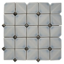 5 pack Frost White 12-in. x 12-in. Glossy Finished Cermaic Mosaic Wall Tile (5 sq. ft./Case)