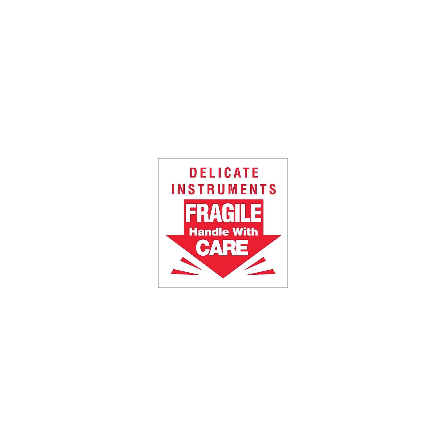 Tape Logic Labels 'Delicate Instruments - Fragile' 3' x 3' Red/White 500/Roll DL1080