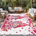 thumbnail image 2 of Valentine's Day Outdoor Rug for Patio/Deck/Porch, Non-Slip Large Area Rug 4 x 6 Ft, Pink Love Gnomes Roses Romantic White Indoor Outdoor Rugs Washable Area Rugs, Reversible Camping Rug Carpet Runner, 2 of 8