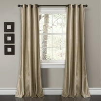 Lush Decor Prima Velvet Soft Solid Color Room Darkening Metal Grommets Window Curtain Panel For Living Room and Bedroom, Taupe, 84"L x 38"W, Set of 2