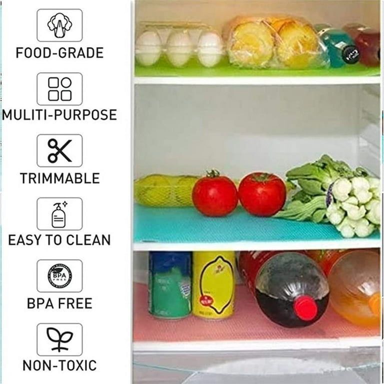  PSISO 8 PCS Refrigerator Mats, EVA Refrigerator Liners for  Shelves Washable Can Be Cut Fridge Shelf Liner Waterproof Fridge Pads Mat  Drawer Table Placemats (Clear)