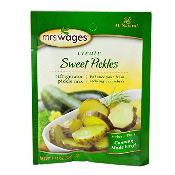 Mrs. Wages Refrigerator Sweet Pickle Seasoning Mix, 1.94 Oz. Pouch (Pack of 4)