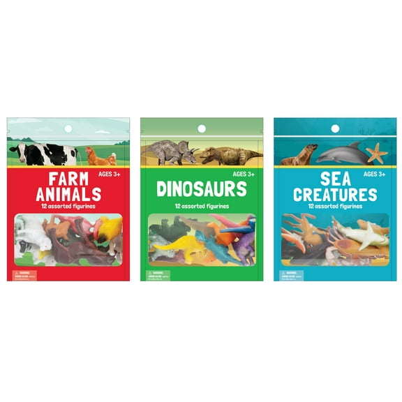 Best Brands Realistic Animal Toy Figurines, Educational Toy for Children, 12 Piece Pack, Designs May Vary