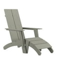 thumbnail image 2 of Emma + Oliver Indoor/Outdoor Modern 2-Slat Adirondack Style Chair and Footrest in Gray, 2 of 11