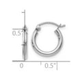 thumbnail image 3 of Auriga Fine Jewelry 10K White Gold Polished Hinged Hoop Earrings for Women, 3 of 6