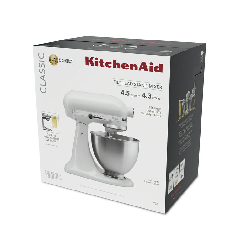 KitchenAid Classic K45SS USA 4.5 Qt Tilt-Head Stand Mixer White 3X  Attachments