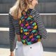 thumbnail image 5 of Disketp Colorful Dinosaur print Canvas Backpack Lightweight Travel Daypack Student Rucksack Laptop Backpack-, 5 of 5
