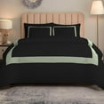 thumbnail image 2 of DNG Creations 5 Piece Full Black And Light Sage Border Line Pattern Duvet Cover - 100% Egyptian Cotton, 800 Thread Count ( California King ), 2 of 5