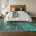 thumbnail image 6 of Addison Rugs Mayfield Washable Transitional Abstract Teal Rectangle Rug, 3' x 5', 6 of 6