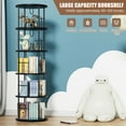thumbnail image 5 of Flycity 5 Tier Rotating Bookshelf, 360° Display Rotating Bookcase Corner Storage Rack with Special Visible Partition Storage, Black, 5 of 9