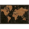 thumbnail image 2 of Schlabach, Sue 32x23 Gold Ornate Wood Framed with Double Matting Museum Art Print Titled - Map of the World Industrial No Words, 2 of 4