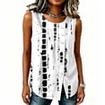 thumbnail image 6 of Qulqfy Womens Tank Tops Sleeveless Crew Neck Dressy Loose Fit Casual Pleated Multicolor Button Down Hem Slit Summer Tops L, 6 of 6