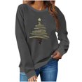 thumbnail image 2 of BXJX Women's Round Neck Christmas Print Sweatshirt- Winter Loose Fit Casual Holiday Christmas Pullover Tops Gray Size XS, 2 of 9