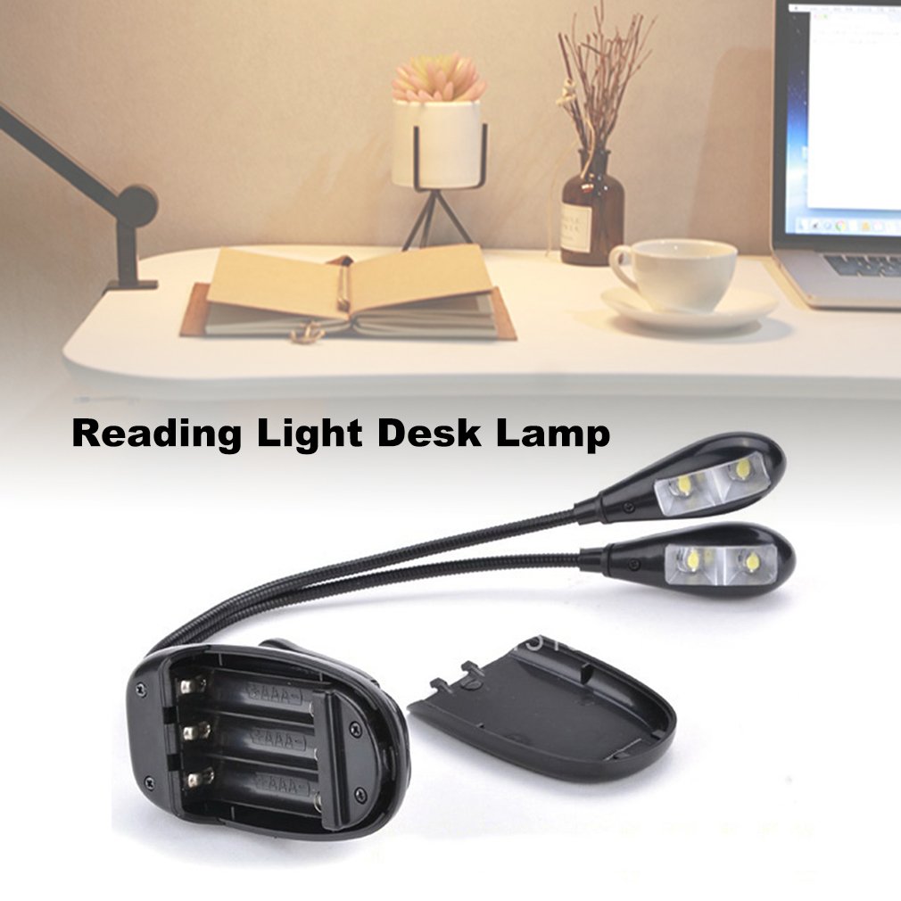 Double Head Clip On Battery Power Supply 4 Leds Reading Light Desk Lamp Walmart Canada