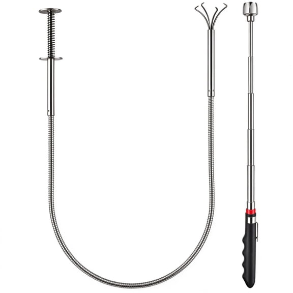 ESIYTGOP 2 Pack Magnetic Pickup Tool Set, 30.7inTelescoping Magnet and 24in Flexible Claw Grabber, Bendable Spring Magnet Stick, Extendable Reach Retrieval Tool for Workshop home