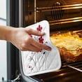 thumbnail image 3 of Red Spring Floral Pot Holders for Kitchen Heatproof Potholder, 3 Pack Elegant Summer Botanical Pastoral Hot Pads Multipurpose Oven Pads Cloth Potholders Trivet for Cooking Baking, 3 of 8