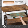 thumbnail image 5 of Lift Top Coffee Table with 2 Drawers and LED Lights, 4 in 1 Coffee Tables with Storage for Living Room, Rustic Brown, 5 of 7