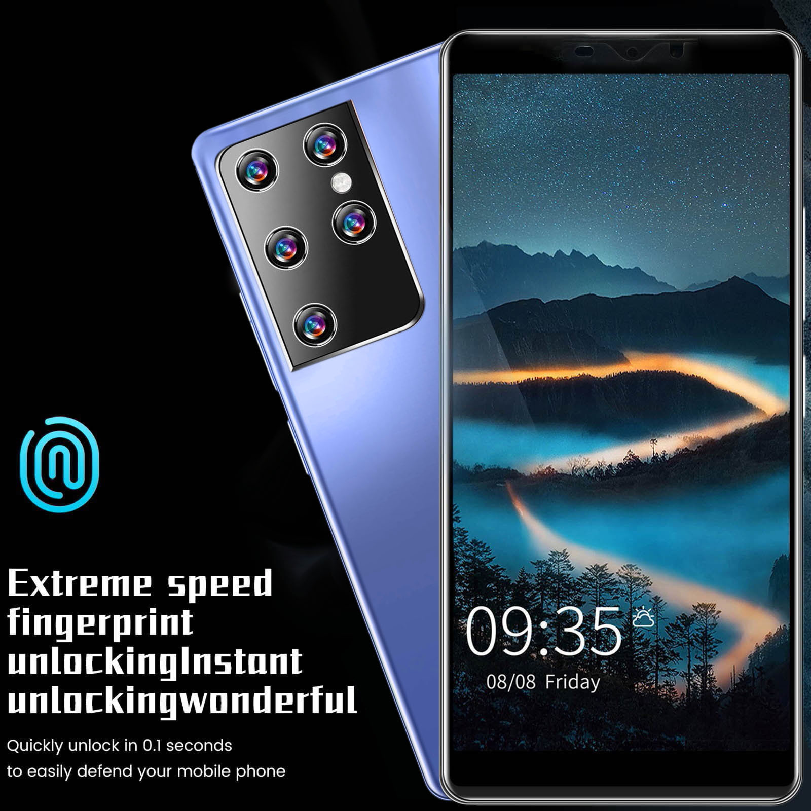 YFGEFTR S21+ Ultra 1GB Smartphone (Unlocked), Blue