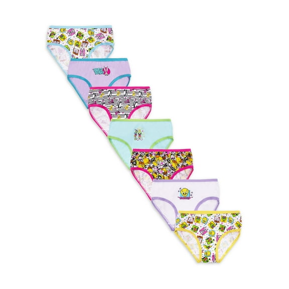 Looney Tunes Girls Brief Underwear, 7 pack, Sizes 4-6