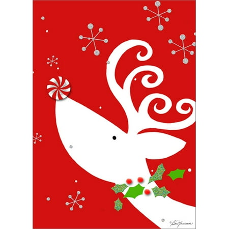 Reindeer Card Holder LPG Greetings Reindeer with Peppermint Tip On: Handcrafted Box of 12 Barb Tourtillotte Christmas Cards ()