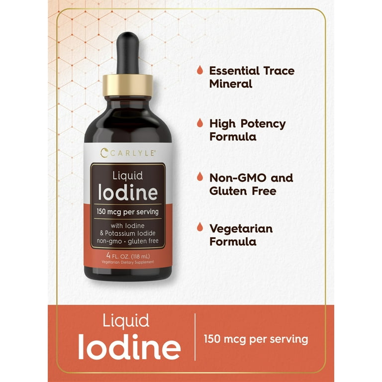 Carlyle, Liquid Iodine Drops, 4 fl oz, 150 mcg, Vegetarian Formula