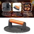 thumbnail image 3 of Burger Press 7.08" Round & 8.3”X4.3”Rectangle Heavy-Duty Cast Iron Grill Presses, 3 of 9