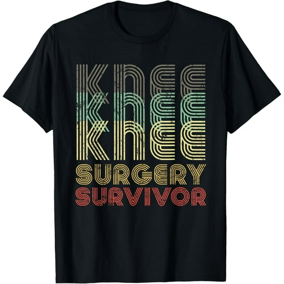Retro Knee Surgery Survivor Shirt Hospital Get Well Gift Tee men and women can wear, black, white, gifts