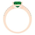 thumbnail image 4 of 1.62 ct Princess Cut Simulated Emerald Solitaire with Accents Engagement Ring for Women in 18K Rose Gold, 4 of 5