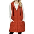 thumbnail image 6 of WXLWZYWL Women's Winter Long Hooded Puffer Vest Stand Collar Sleeveless Puffy Coat with Pockets, 6 of 6