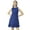 Royal Blue, variant on Moomaya Womens Printed Short Dress, Sleeveless Frilled Hem Round Neck Mini Dress
